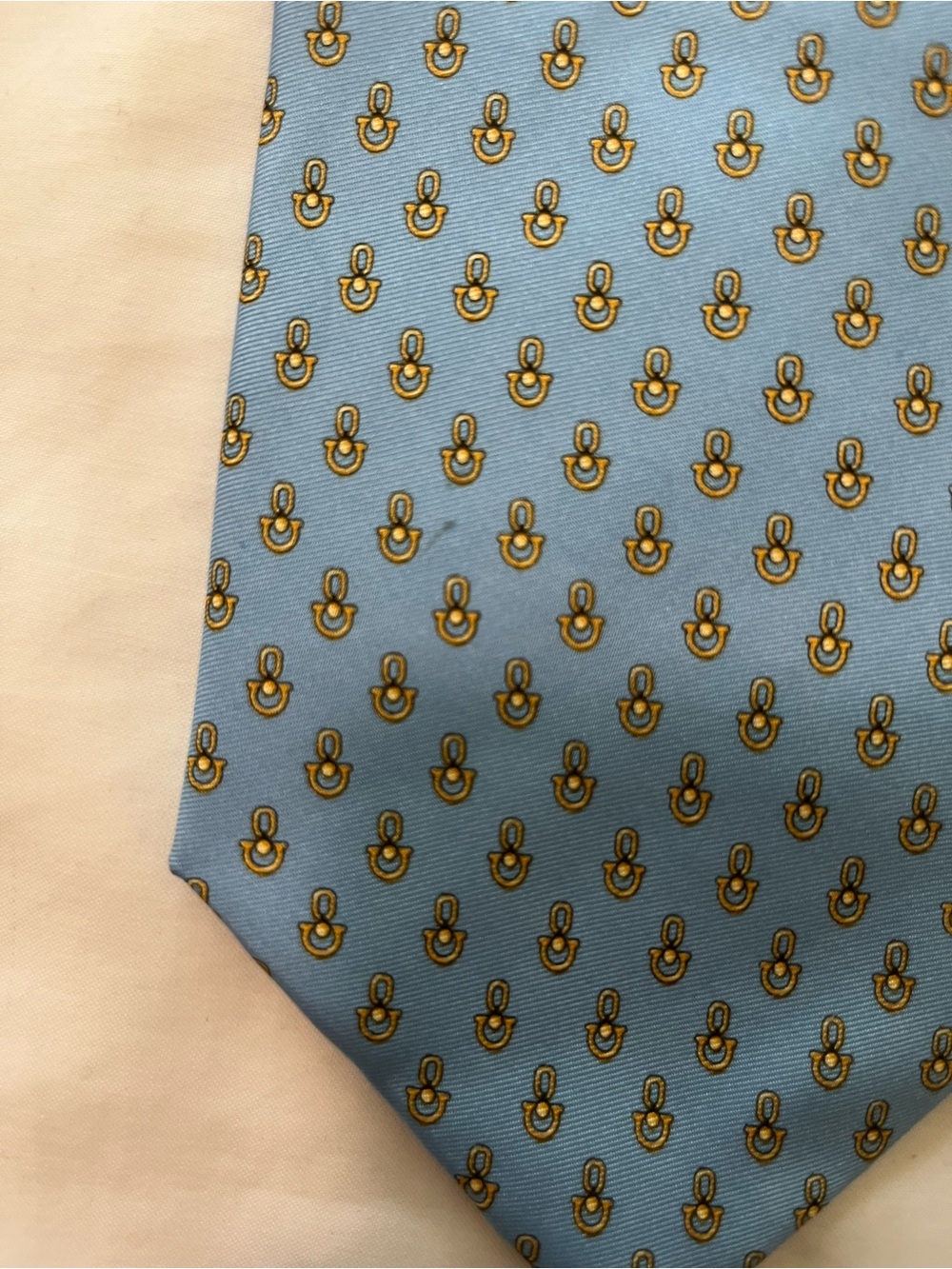Brooks Brothers Blue Silk Tie with Gold Paisley Motif - Picture 3 of 3